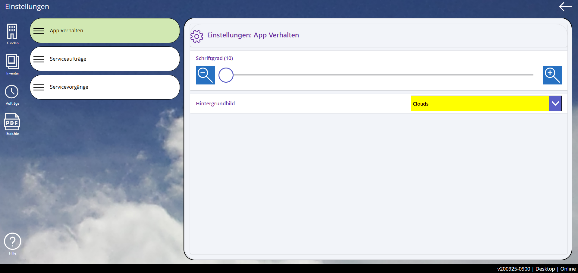 pobvol|pssService Board|Screen:Einstellungen