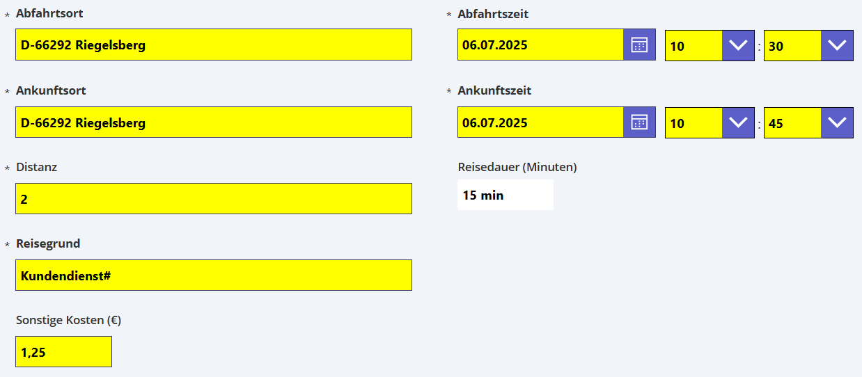 pobvol|pssService Board|Screen:Servicevorgänge|Fahrtbericht bearbeiten