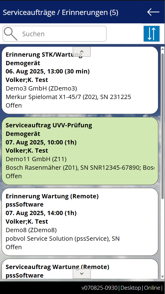 pobvol|pssService Phone|Screen:Serviceaufträge|Auftragsübersicht