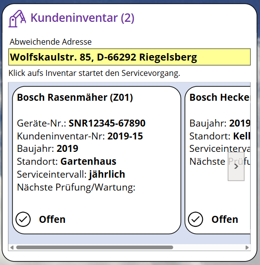 pobvol|pssService Phone|Screen:Serviceauftrag|Kundeninventar