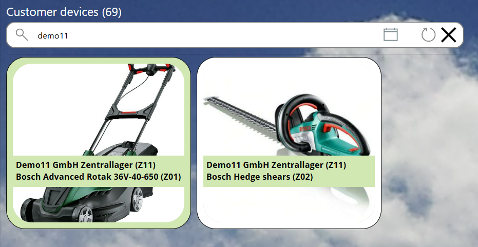 pobvol|pssService Board|Start screen|Customer Devices Overview