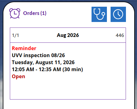 pobvol|pssService Board|Screen:Customer Device|Service Orders and reminders