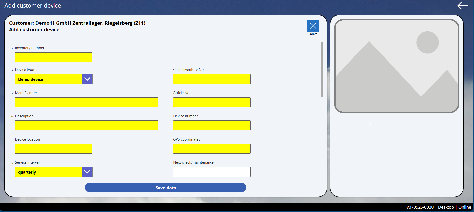 pobvol|pssService Board|Screen:Customer device|Add or edit an device