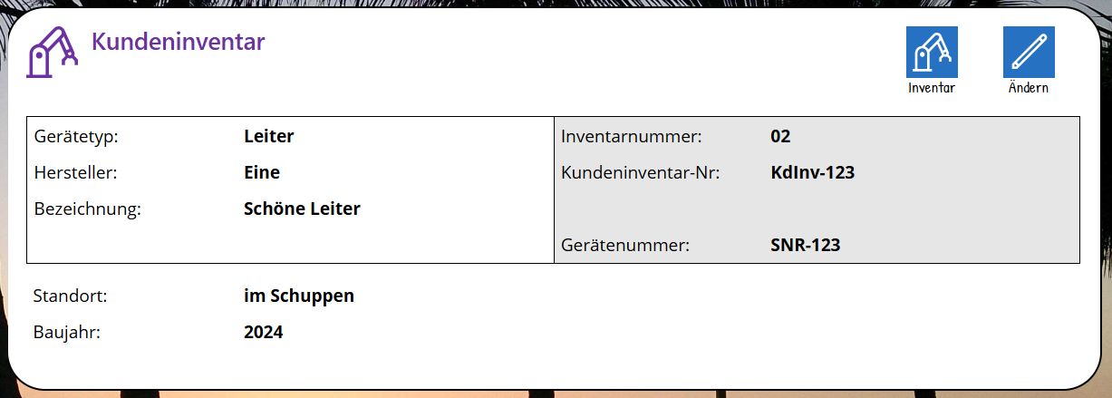 pobvol|pssService Board|Screen:Service activities|Kundeninventar