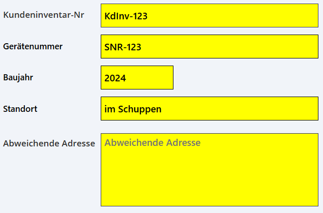 pobvol|pssService Board|Screen:Service activities|Kundeninventar bearbeiten