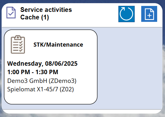 pobvol|pssService Phone|Start screen|Container|Service activities (Cache)