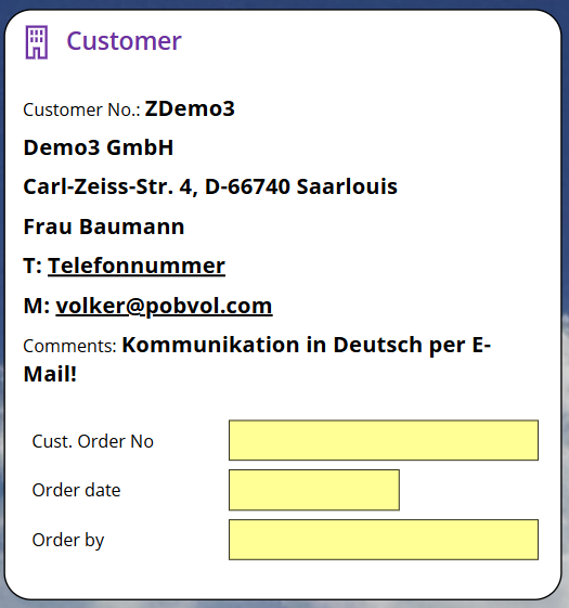 pobvol|pssService Phone|Screen:Service order|Customer